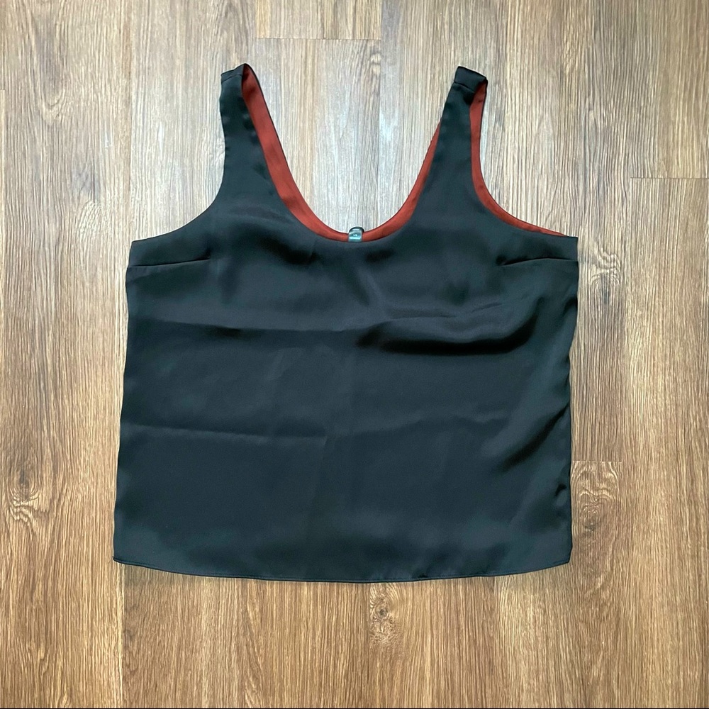Express Reversible Black and Burnt Orange Satin Tank Top